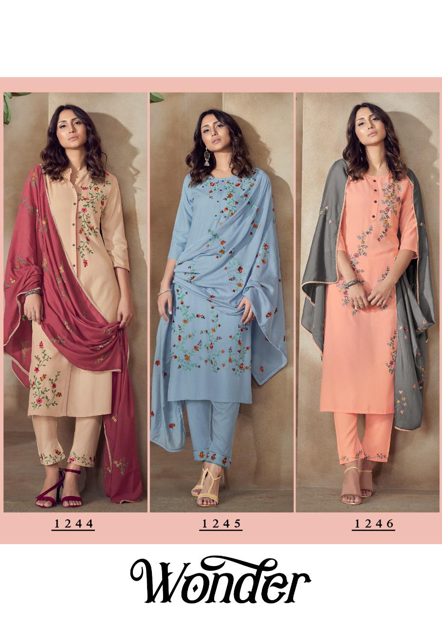 VINK WONDER Fancy Heavy Festive Wear Premium Rayon Kurta With Pant Readymade Collection 
